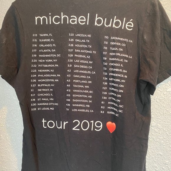 Michael Buble 2019 Tour Black T Shirt - Picture 4 of 4